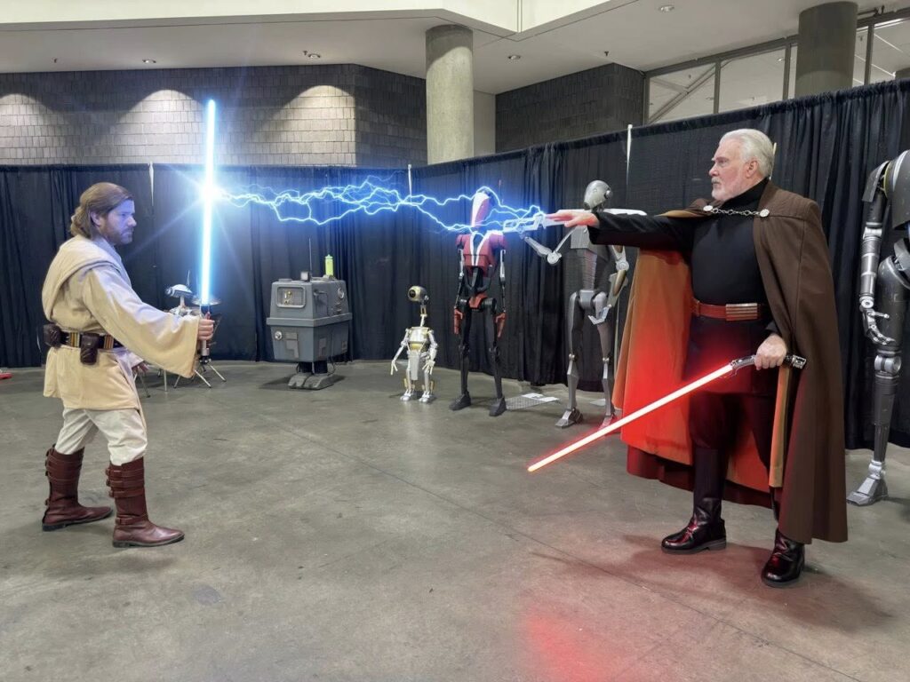 Obi-Wan Kenobi duels Count Dooku