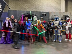 Group photo of Star Wars characters