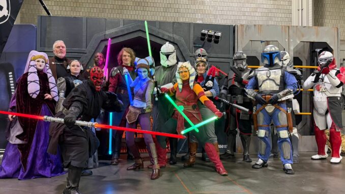 Group photo of Star Wars characters
